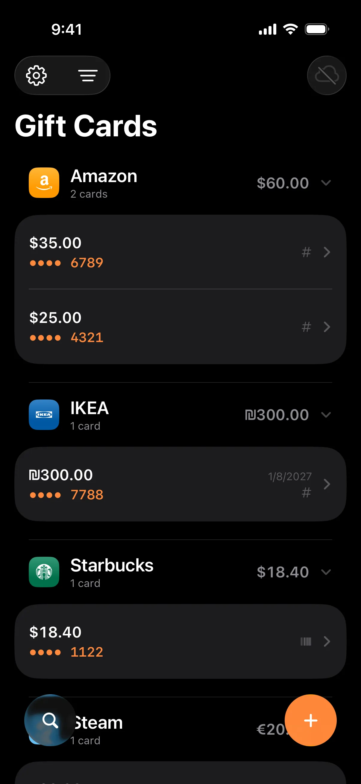 Your whole wallet at a glance — Couponé